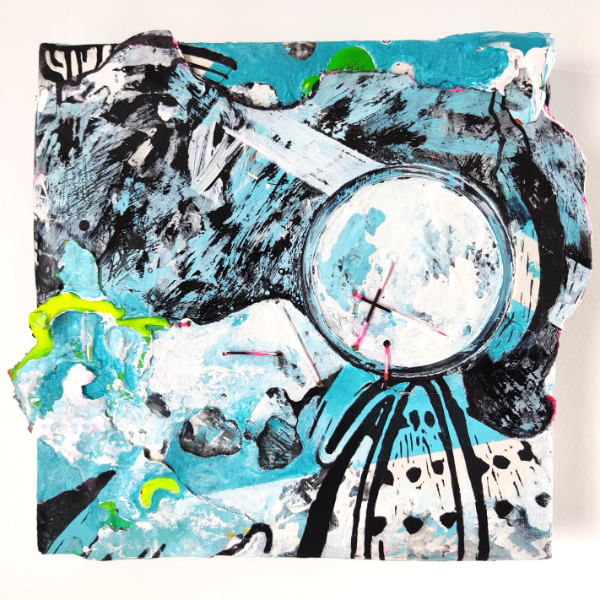 Stubai - Art work in mixed media on deep canvas by Kirsten Mortimer